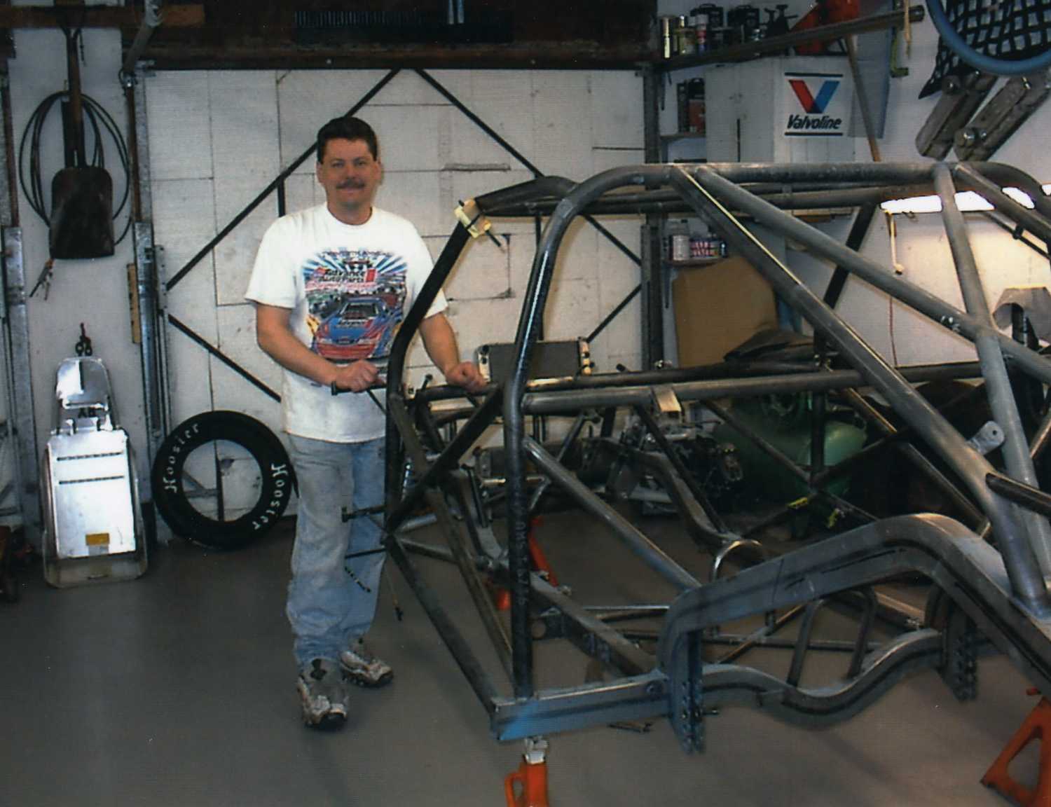 Keith with the frame of his 69 Dodge Dart