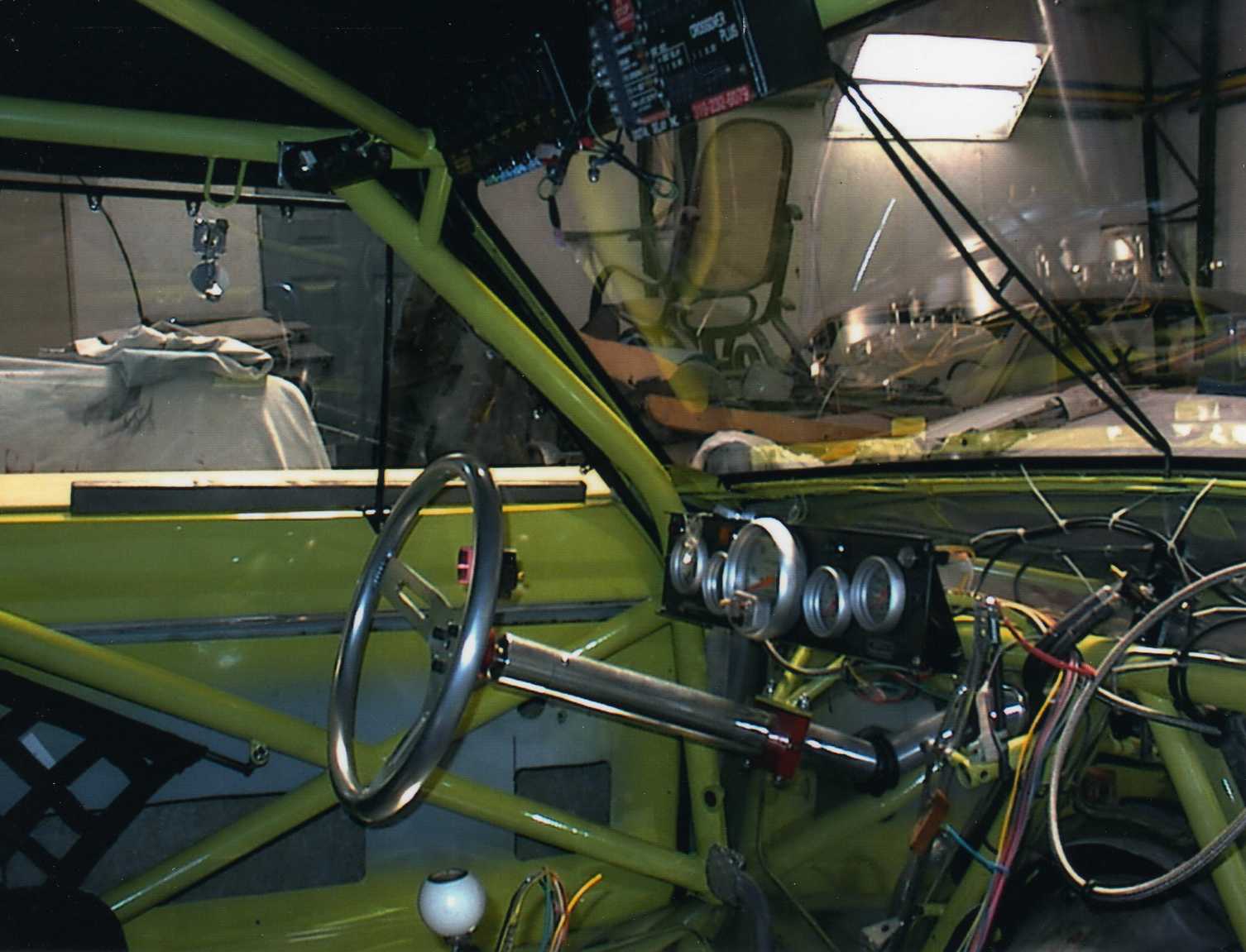 The wiring done by McKellar next to the steering column.